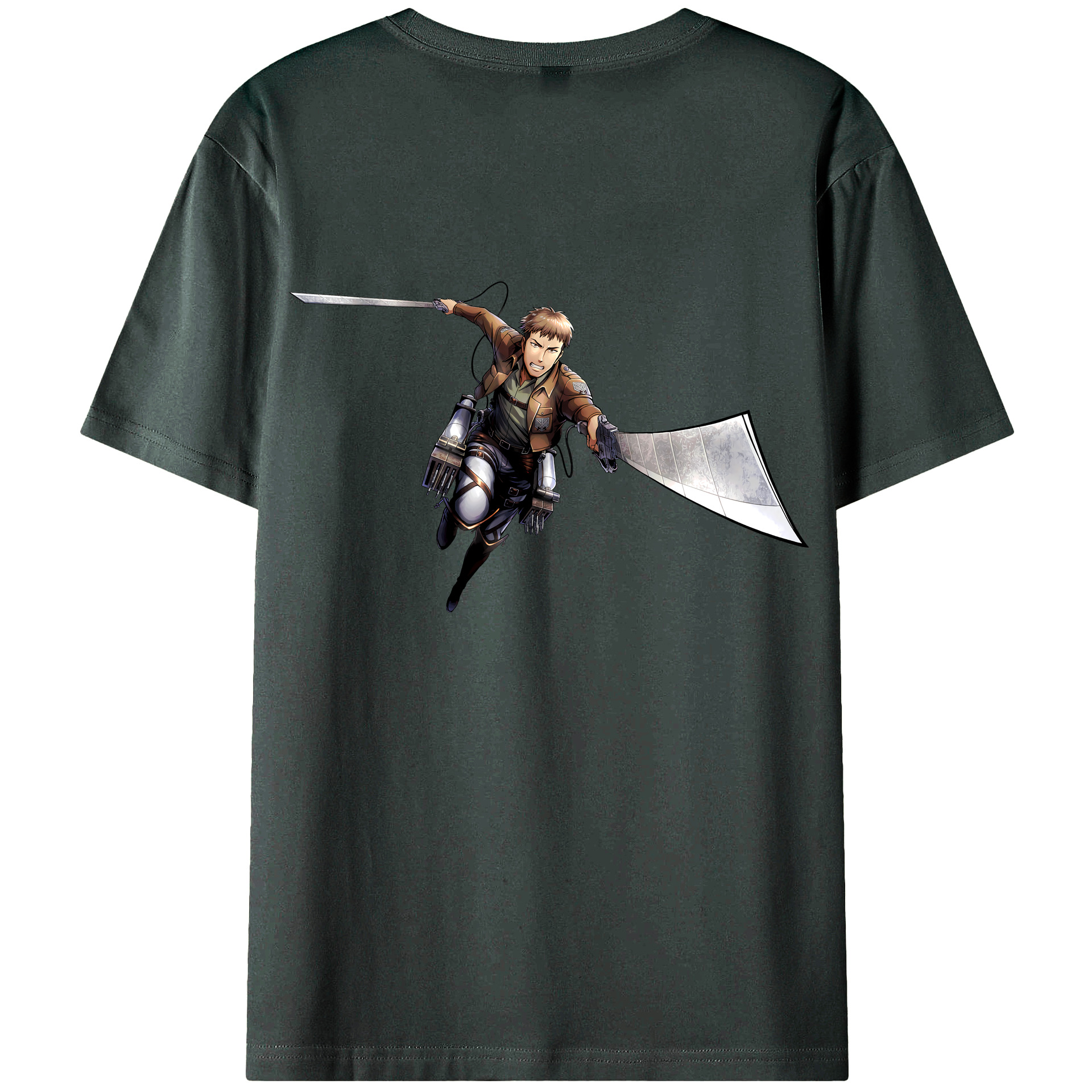 （画像用） 進撃の巨人 Attack on Titan 綿100％ メンズ半袖Tシャツ（バックプリント） 通気性